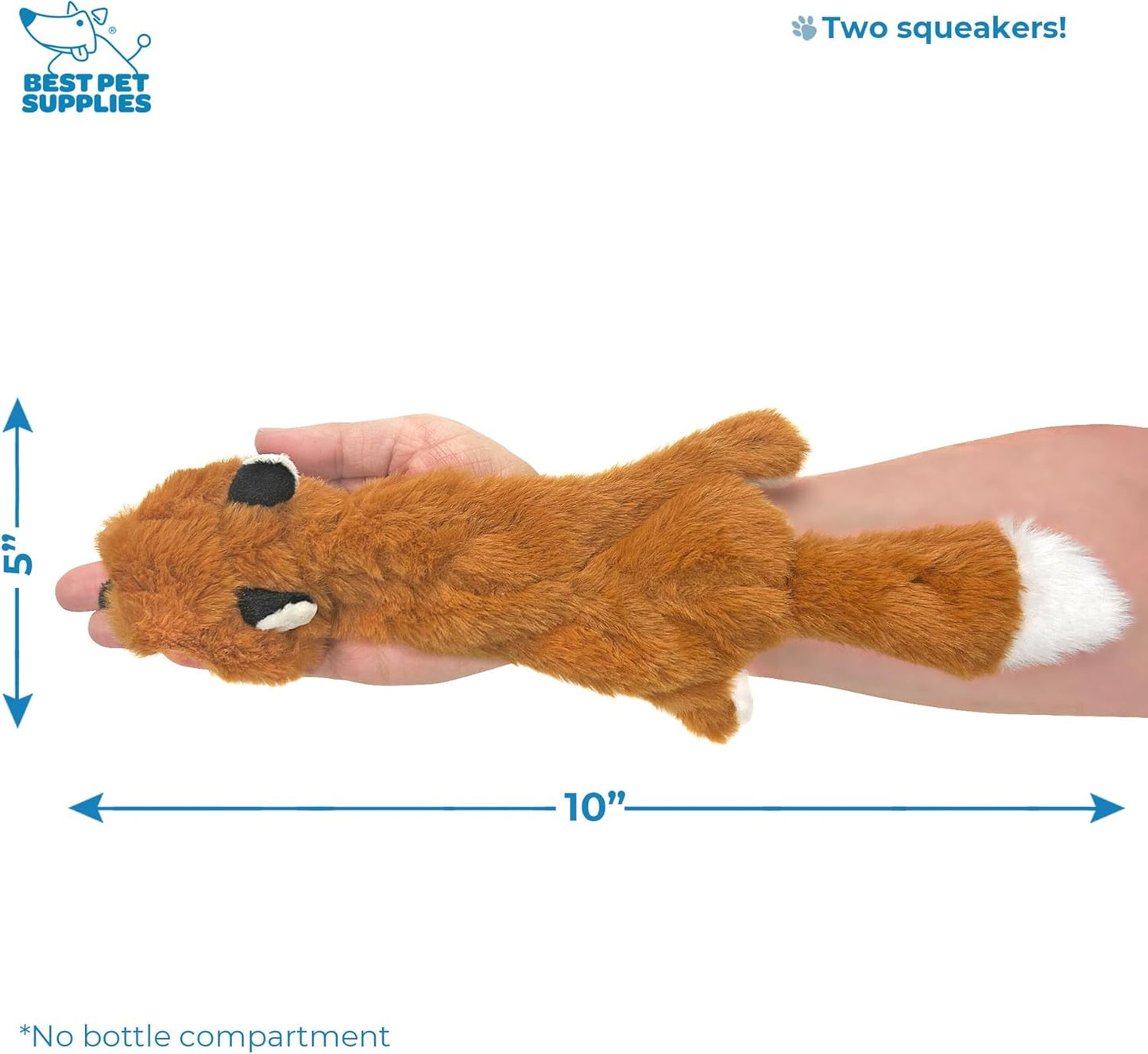 Best Pet Supplies Squeaky Dog Toys with Soft Durable Fabric for Small, Medium and Large Pets Interactive Toy for Indoor Play, Supports Active Biting and Play - Fox, Raccoon, Small