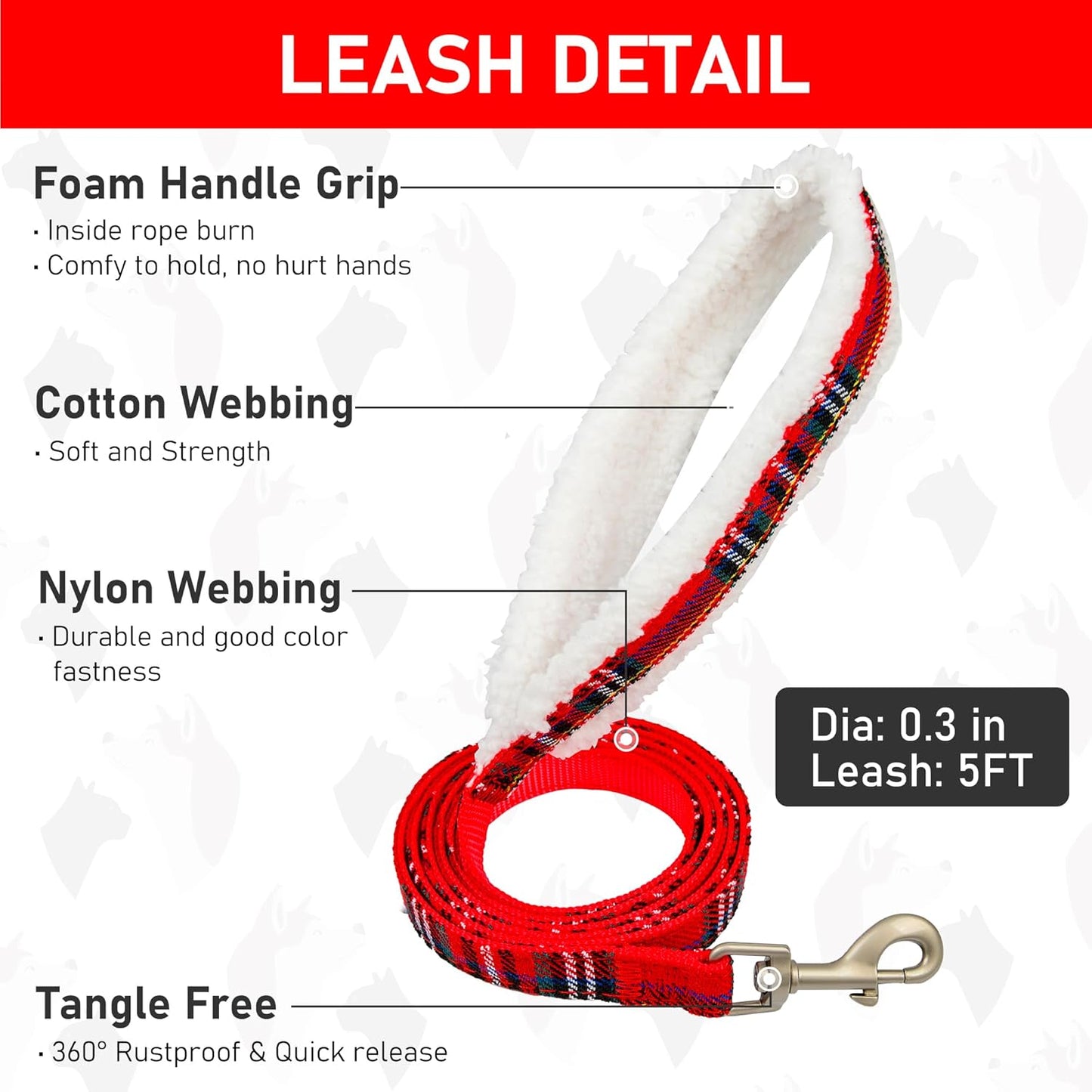 GAMUDA Small Dog Harness Collar and Leash Set, Step in No Chock No Pull Soft Mesh Adjustable Dog Vest Harnesses Plaid Reflective for Dogs Puppy Cats Kitten Rabbit (Warm Red, M)