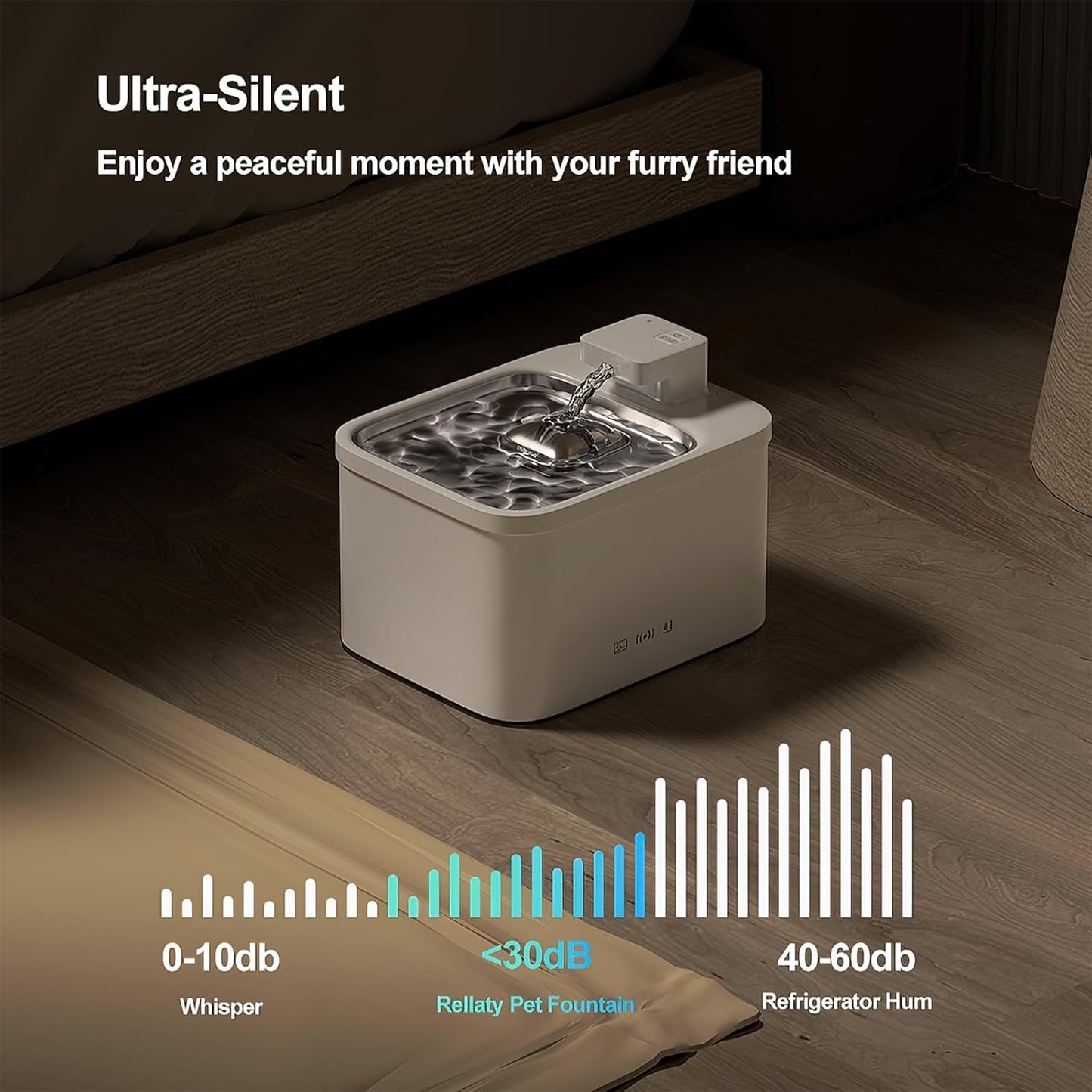 6 Pack Pet Water Fountain Replacement Filters, for 135 oz/4 L Cat Water Fountain Cordless, 6 Months Set of Ultra Quiet Pet Dispenser Stainless Steel, White 6 Count