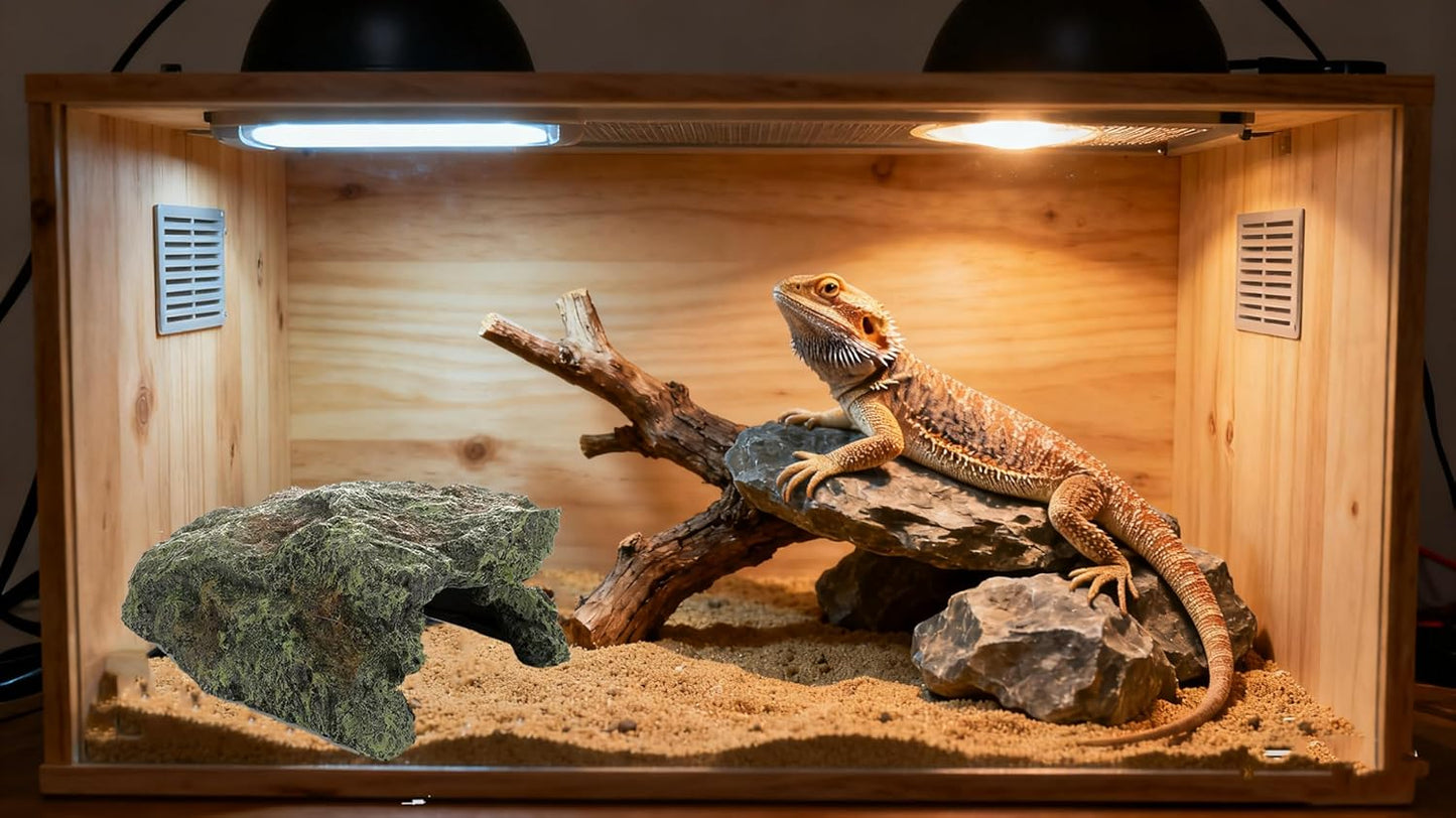 Bearded Dragon Reptile Hideout Cave,Natural Habitat Decor for Bearded Dragon, Leopard Gecko, Lizards Turtles,Terrarium Tank Accessories