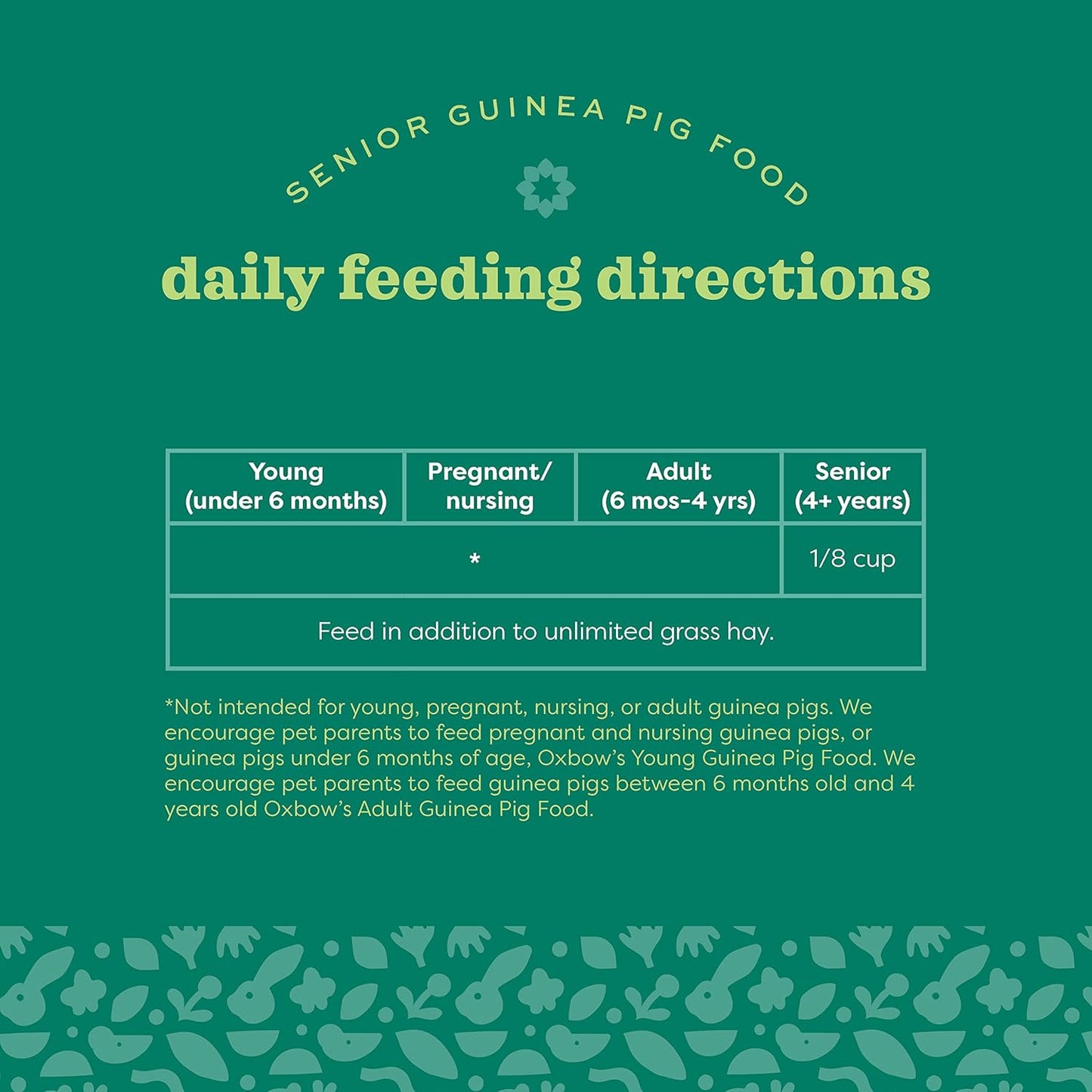 Oxbow Essentials Senior Guinea Pig Food, Made Alfalfa for Guinea Pig, Pet Food Pellets with Vitamin C, Small Animal Pet Products, Made in USA, High Fiber, 8 lb. Bag