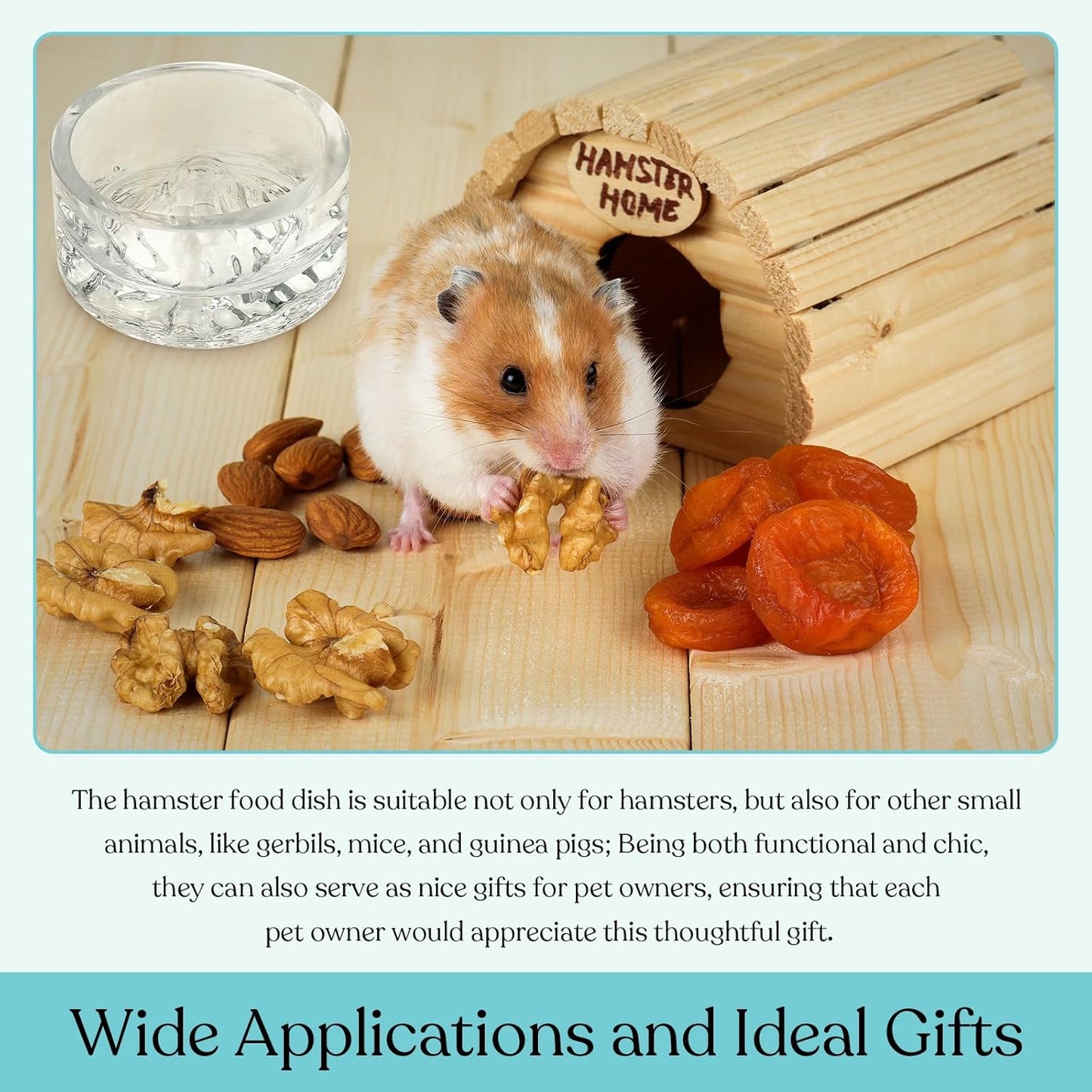 Baderke 2 Pcs Hamster Water Bowls Glass Hamster Food Bowls 35ml Mountain Style Drinking Container Anti Turning for Guinea Pig Gerbils Mice Rats Chinchilla Small Pets(Clear and Pink)