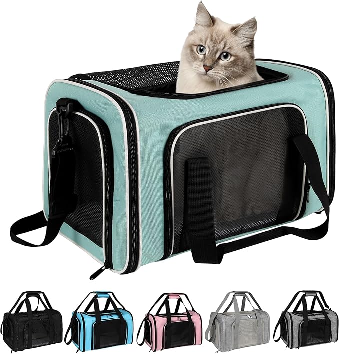 Top tasta Dog Cat Carrier Pet Carriers for Small Medium Large Cats Dogs Carrier Soft Sided Small Puppy Dog Carrier Portable Foldable Airline Approved Dog Cat Travel Carrier Green Large