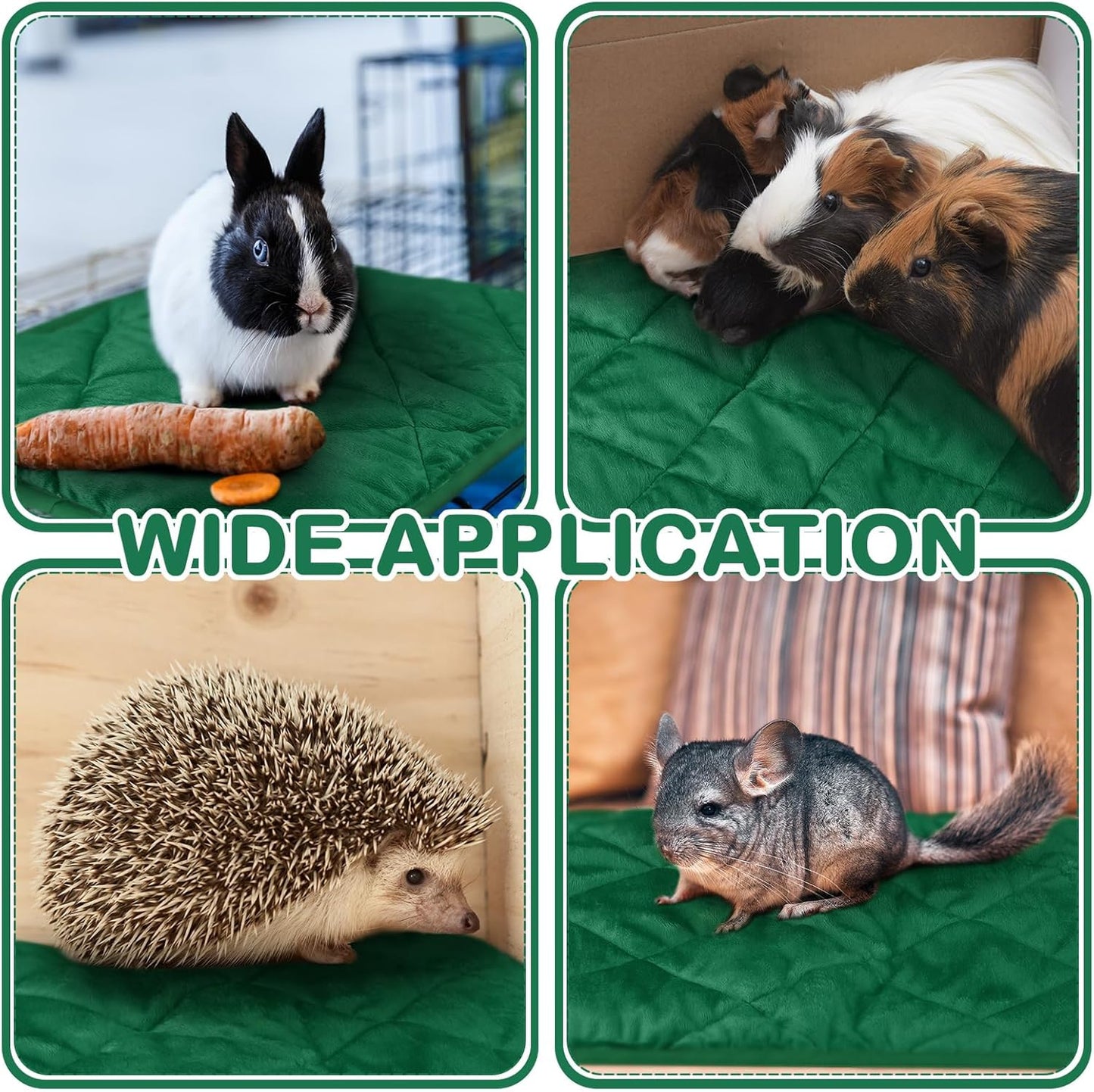 4 Pack Self Heating Cat Pad Self Warming Dog Mat Reflects Body Heat Extra Warm Thermal Pet Pad Washable Dog Cat Bed Crate Bed Mat Blanket(Dark Green,16 x 20 Inch)