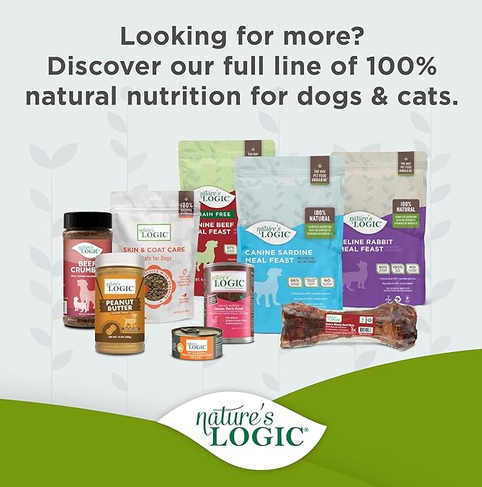 Nature's Logic Grain-Free Dry Dog Food - All-Natural, High Protein, No Synthetic Vitamins/Minerals - Gluten Free - Supports Healthy Digestion - All Breeds & Ages - Chicken Meal Feast, 4.4lbs