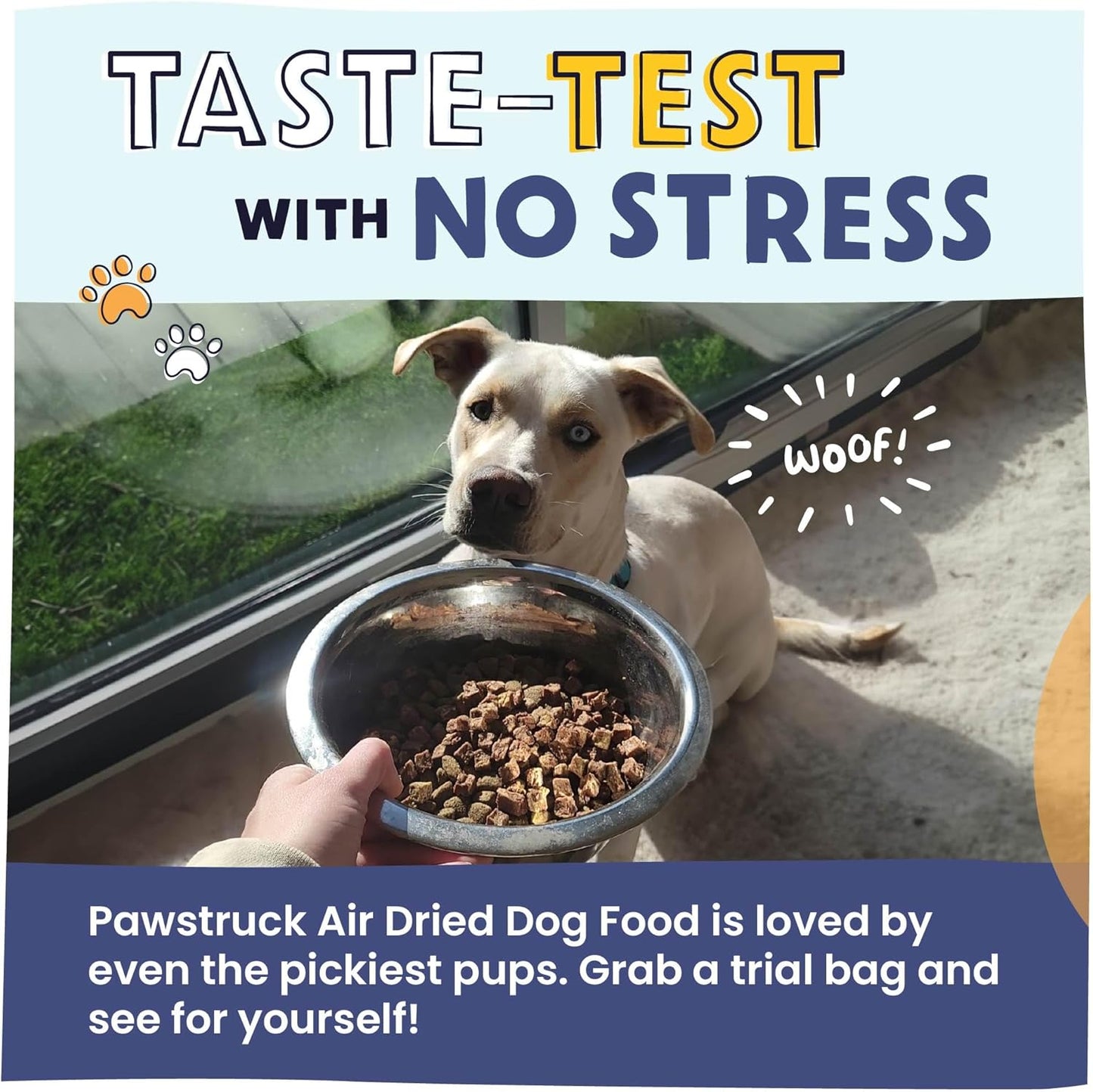 Pawstruck Air Dried Dog Food with Real Chicken, Grain Free, Made in USA, Non-GMO, Vet Recommended, High Protein Limited Ingredient Full-Feed, All Breeds & Ages, 2.5oz Trial Bag