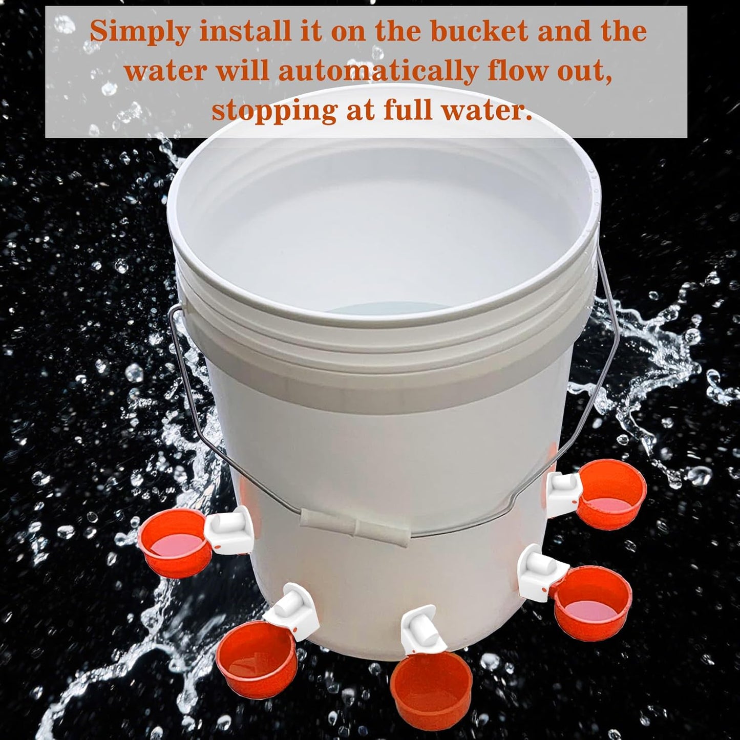 8pcs Large Automatic Chicken Waterer Cups | Chicken Water Feeder Suitable for Chicks, Duck, Goose, Turkey and Bunny | Poultry Water Feeder Kit