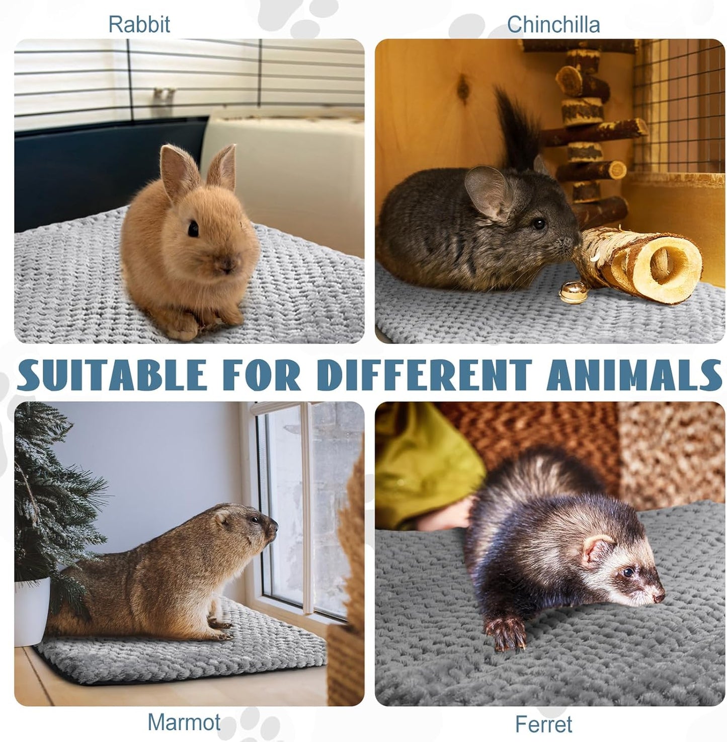 4 Pcs Self Heating Cat Pad Self Warming Cat Bed Dog Heating Pad Washable Thermal Pet Mat for Indoor Outdoor Pet 16 x 20 Inch Removable Non Slip(Gray)