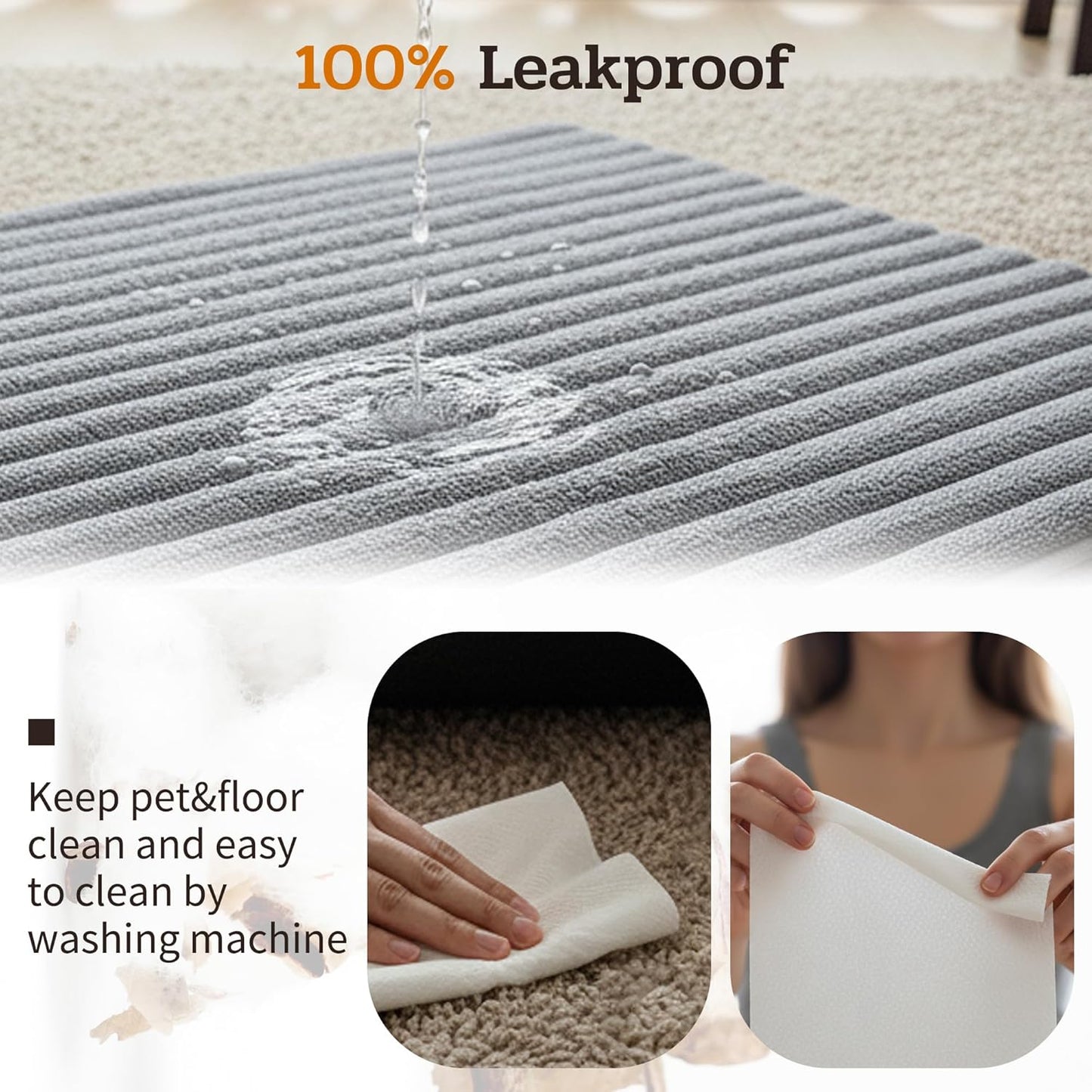 NWK Pack of 4 Fluffy Self Warming Cat Mat, Cat Blanket, Thermal Dog Mat, Washable, Non-Slip Bottom for Sofa & Crate & Kennel & Car Seat (Misty Gray, Medium (27'' X 18.5'' X 0.7''))