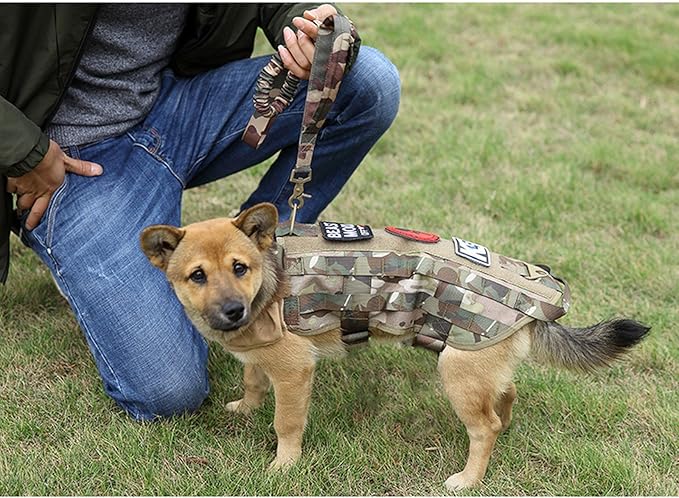 Tactical Scorpion Gear Dog Leash Canine K9 Military Training Vest Harness