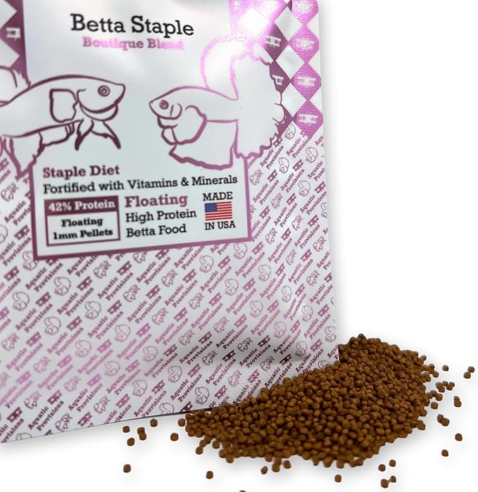 Betta Staple Fish Food, 0.35 oz (10g) Floating 1mm High Protein Pellets