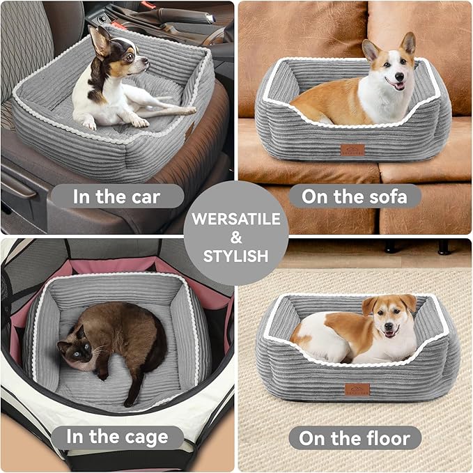 Orthopedic Dog Bed for Medium Dogs,Dog Sofa Beds Supportive Foam Pet Couch Bed with Removable Washable Mat and Nonskid Bottom (Medium, Grey)