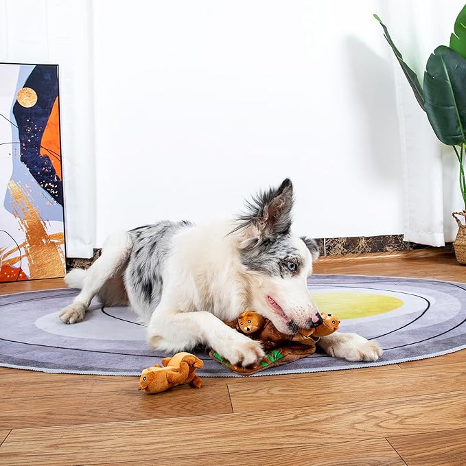 Hollypet Hide and Seek Squeaky Dog Toy, Designed Interactive Puzzle Plush Stuffed Puppy Toys, Moles