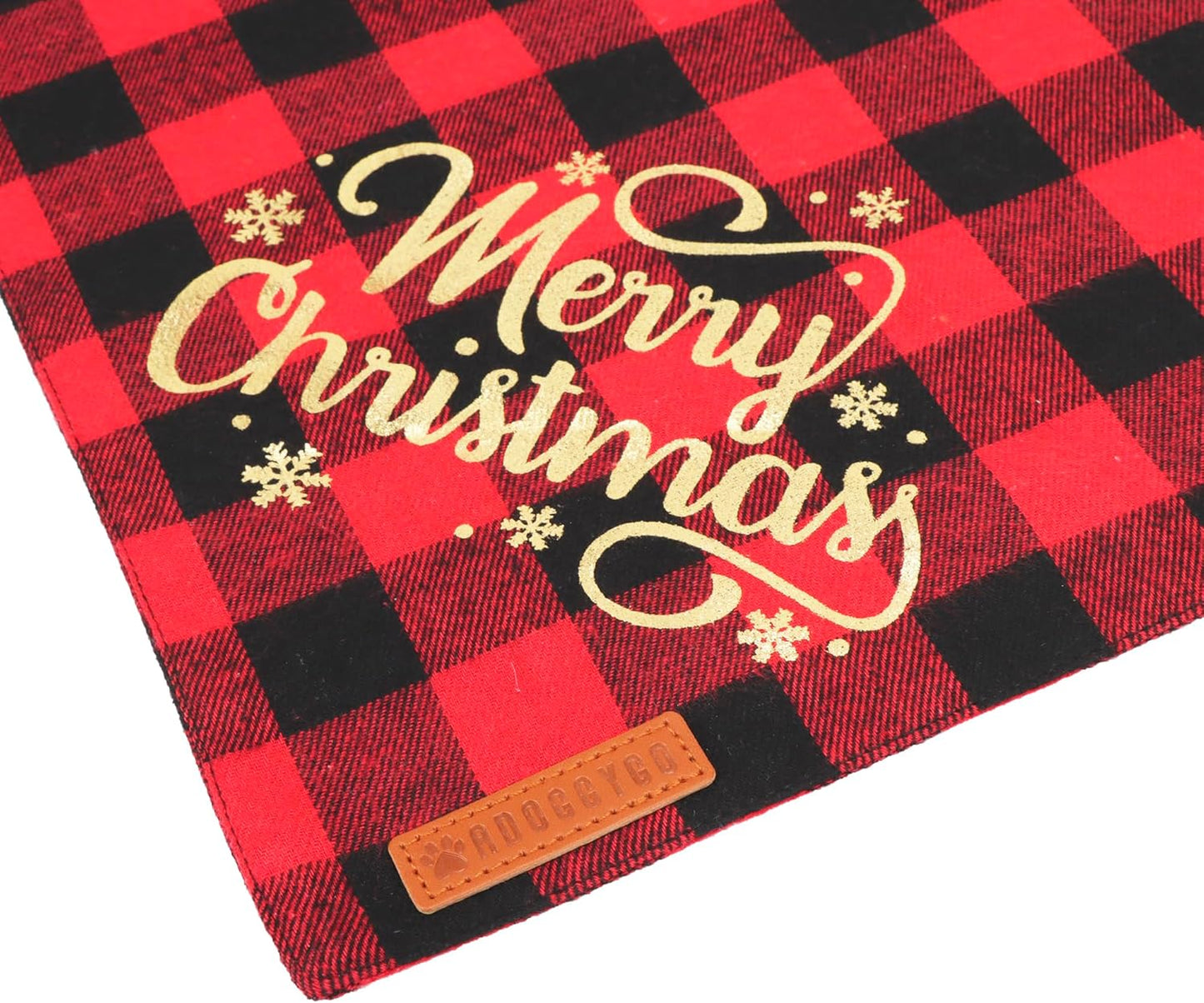 ADOGGYGO 2 Pack Dog Bandana Christmas Classic Plaid Triangle Pet Scarf Bibs Kerchief Merry Christmas Bandanas for Small Dogs Pets (Small)