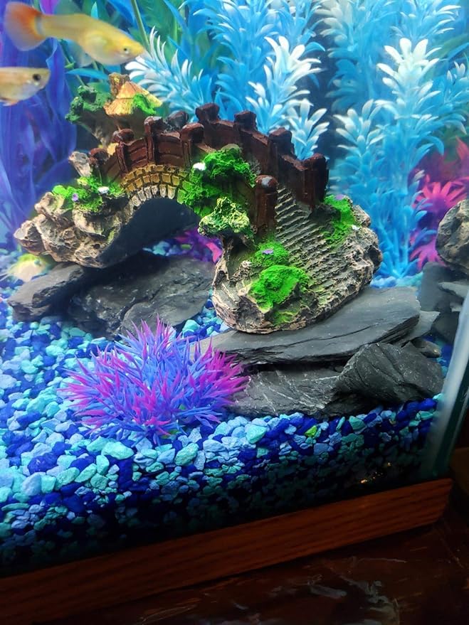 Voulosimi Natural Slate Rocks PH Neutral Stone Perfect Rocks for Aquariums, Landscaping Model,Tank Decoration,Amphibian Enclosures (12 LB, 5-7 inch)