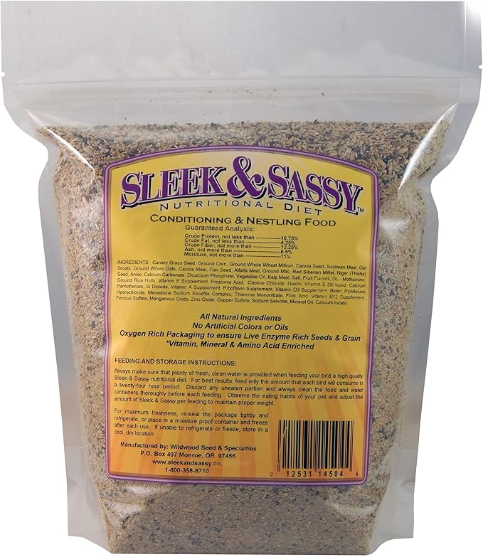 SLEEK & SASSY Conditioning & Nestling Bird Food (4 lbs.)