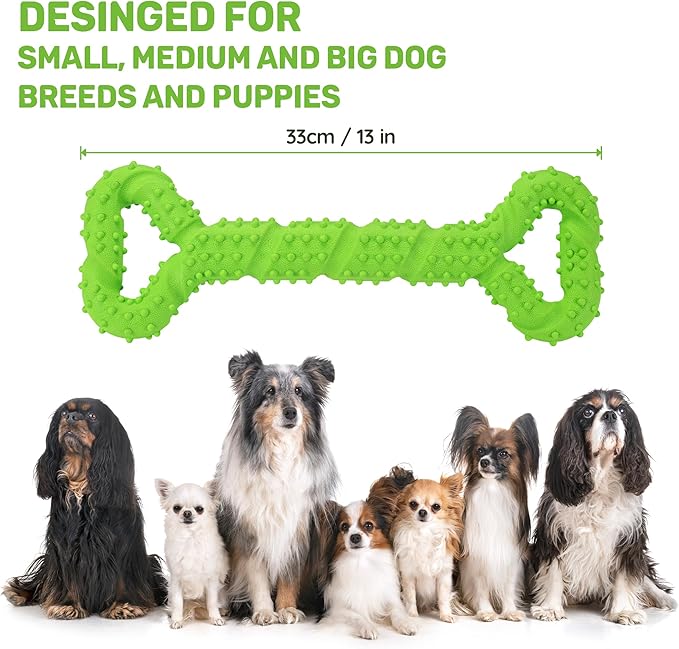 Durable Dog Chew Toys 13 Inch Bone Shape Extra Large Dog Toys with Convex Design Strong Tug Toy for Aggressive Chewers Medium and Large Dogs Tooth Cleaning
