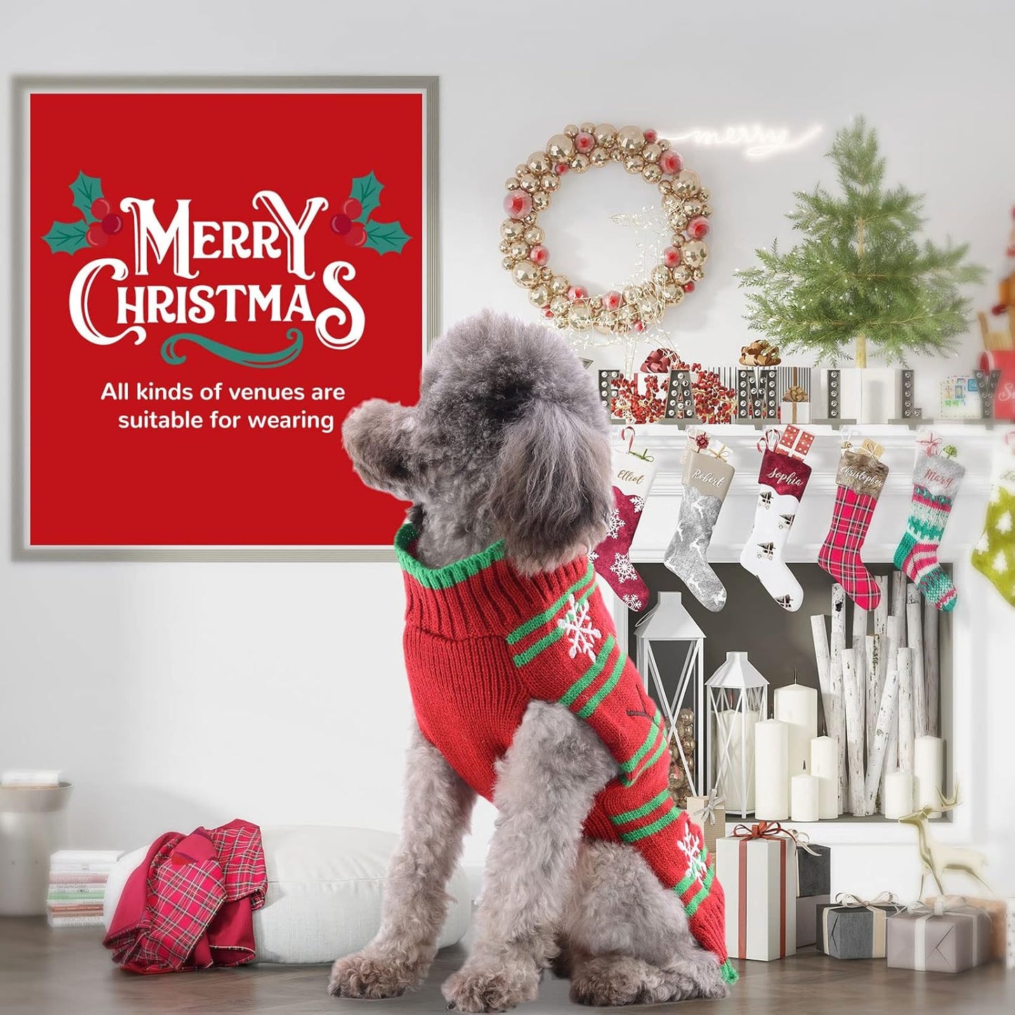 PETCARE Red Snowman Dog Sweater Christmas Dog Sweaters Vest Ugly Snow Xmas Puppy Costume Pet Holiday New Year Fall Winter Clothes for Small Medium Large Dogs Cats Pullover Sweaters Outfits,X-Small