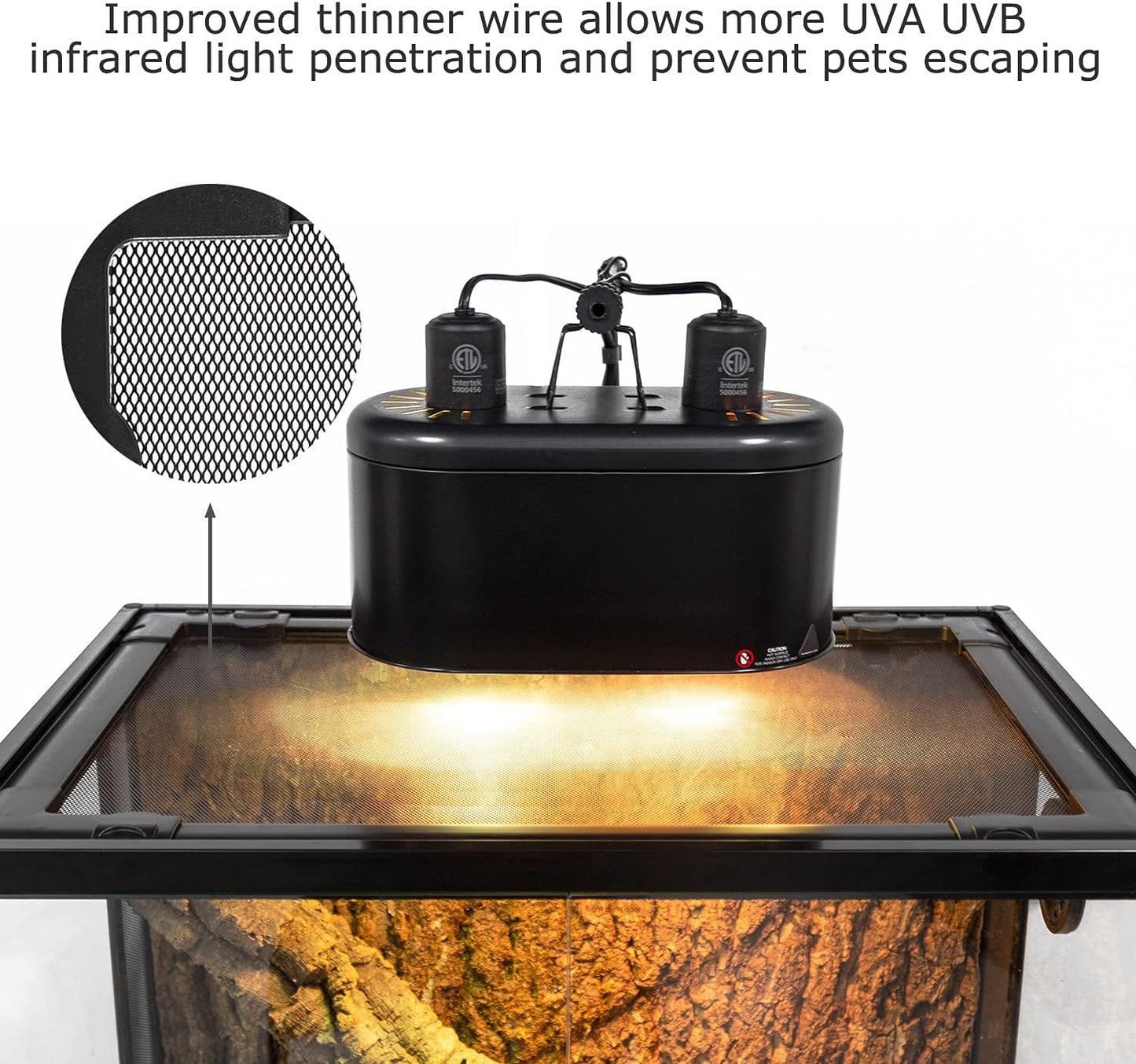 REPTI ZOO 85 Gallon Large Reptile Tank, Wide & Tall Tempered Glass Large Reptile Terrarium 47.2" x 17.7"x 23.6" for Tortoise Snake, Top Screen Ventilation & Anti Escape Lid