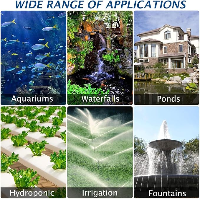 WaterRebirth HSP2500N Submersible Water Pump - Turtle Shell Design - 660GPH - Black - Modern Unique - Pond & Aquarium Water Pump