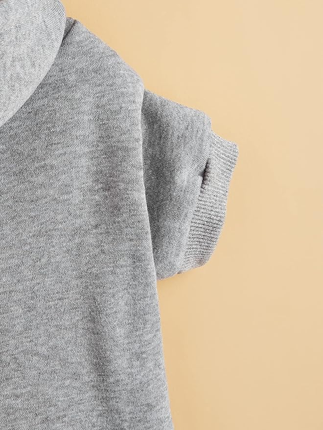 QWINEE Basic Dog Hoodie Sweatshirt Puppy Sweater Warm Cat Costumes Pet Clothes for Chihuahua Puppy Kitten Small Medium Dogs Light Grey Medium