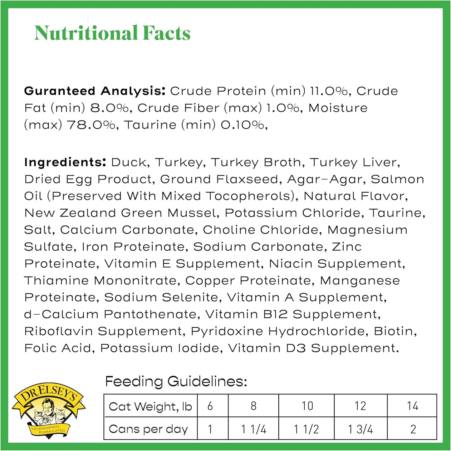 Dr. Elsey's cleanprotein Duck & Turkey Recipe Wet Cat Food, 2.75 oz Can (Case of 24)