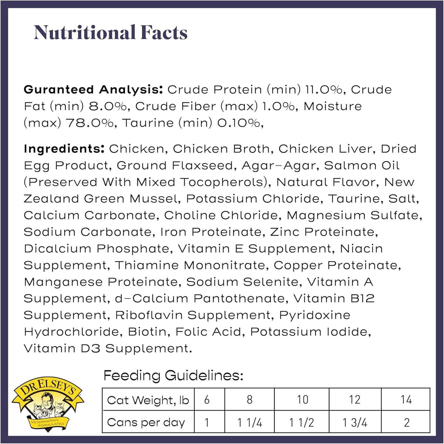 Dr. Elsey's cleanprotein Chicken Recipe Wet Cat Food, 2.75 oz Can (Case of 24)