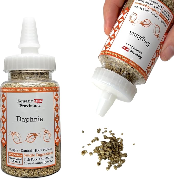 Freeze Dried Daphnia 0.5 oz, Fish Food for Freshwater and Marine Aquarium Fish, Invertebrates, and Fry