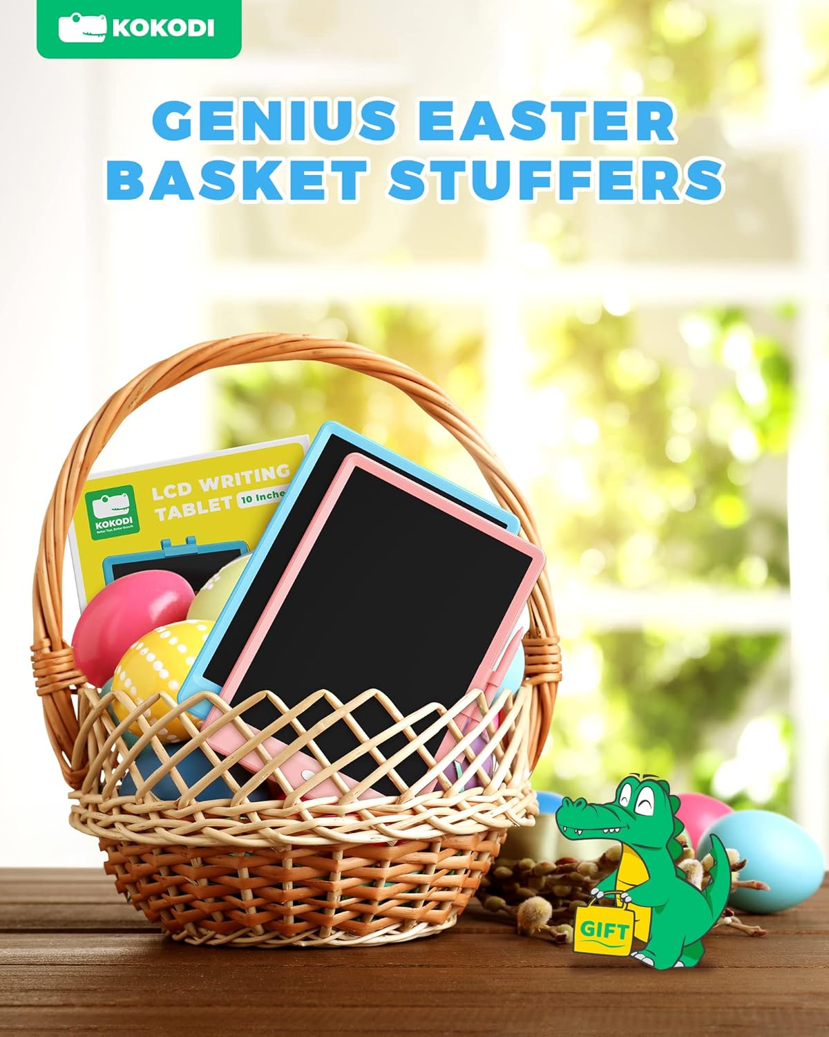 KOKODI LCD Writing Tablet, Gifts for 3 Years Old Boys and Girls,10 Inch Colorful Doodle Board Drawing Tablet, Erasable Reusable Electronic Drawing Pads, Educational and Learning Toys for Kids