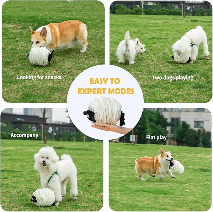 Sheep Shape Snuffle Ball for Dogs - Interactive Puzzle Toy & Treat Dispenser Mat, Slow Feeder to Relieve Puppy Boredom and Anxiety (Upgraded Squeaky)