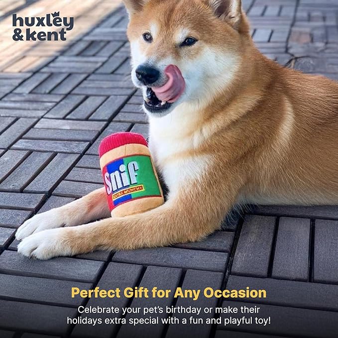 Huxley & Kent Funny Dog Toy w/Squeaker – Power Plush Squeaky Dog Toys for Small, Medium & Large Dogs – Soft Stuffed Animal for Indoor Play & Fetch - Snif, Large