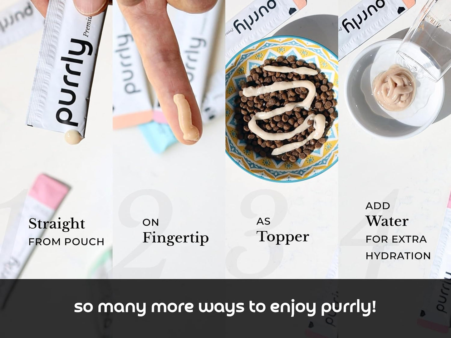 Purrly Cat Treat Snack Wet Lickable Low Calorie Healthy Grain-Free Tuna Variety Packs (18 Count) Squeezable Creamy Purée with Human-Grade Proteins and Functional Nutrients No-Artificial-Additives