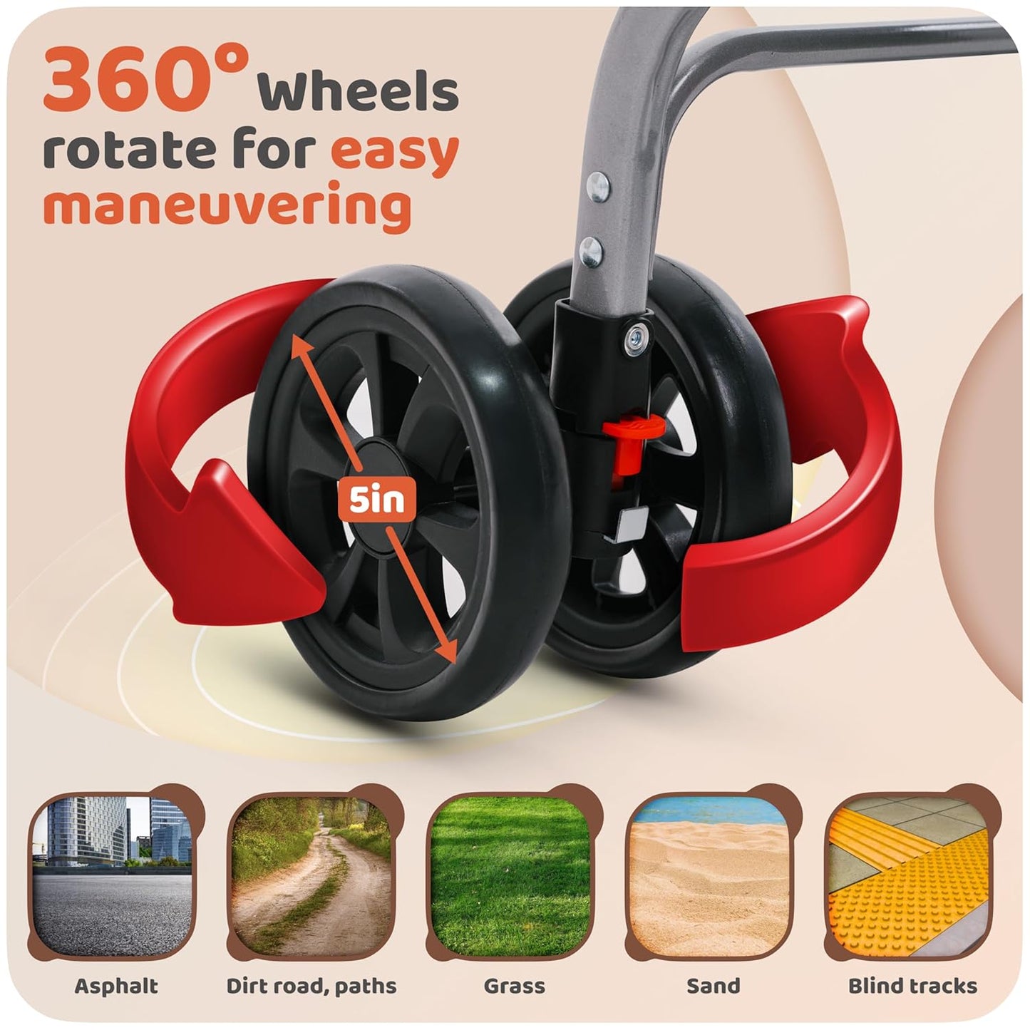 Pet Stroller for Small Medium Dogs & Cats β 2-in-1 Detachable Carrier, Zipperless Entry, Lightweight Folding Travel Stroller with Storage Basket, Cup Holder, Gray