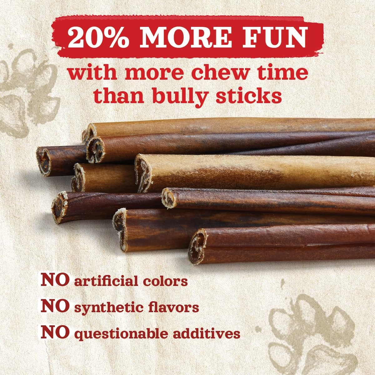 Natural Farm Collagen Chews. 6 Inch, 10 Pack. Odor-Free Long Lasting Bully Sticks & Rawhide Alternative Dog Treats, 95% Collagen Low Fat, High Protein Best Dental Dog Treats โ Medium & Large Dogs