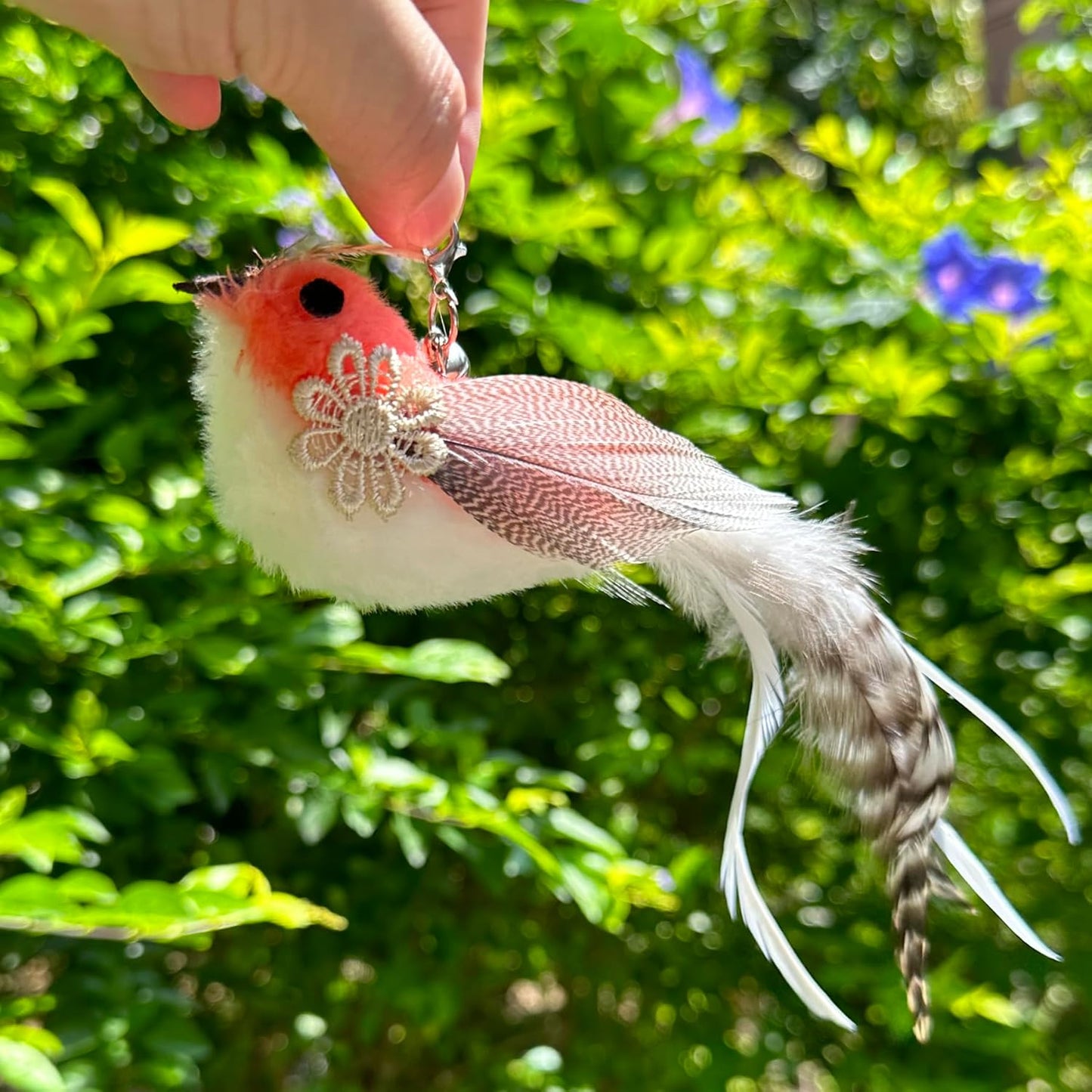 Cat Feather Toys Refill, 5 Pieces Cat Wand Attachments Feathers Bird Toy for Indoor Cats