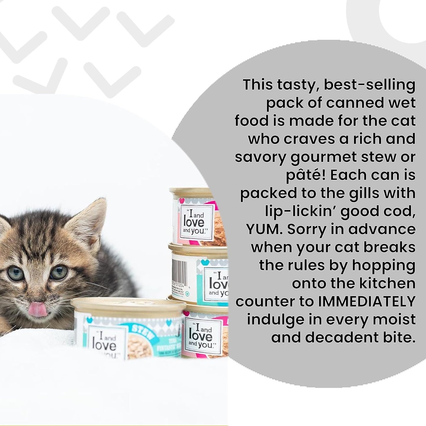 I and love and you Wet Cat Food - Oh My Cod Pâté - Cod Recipe, Grain Free, Filler Free, 3oz Pack of 24 Cans