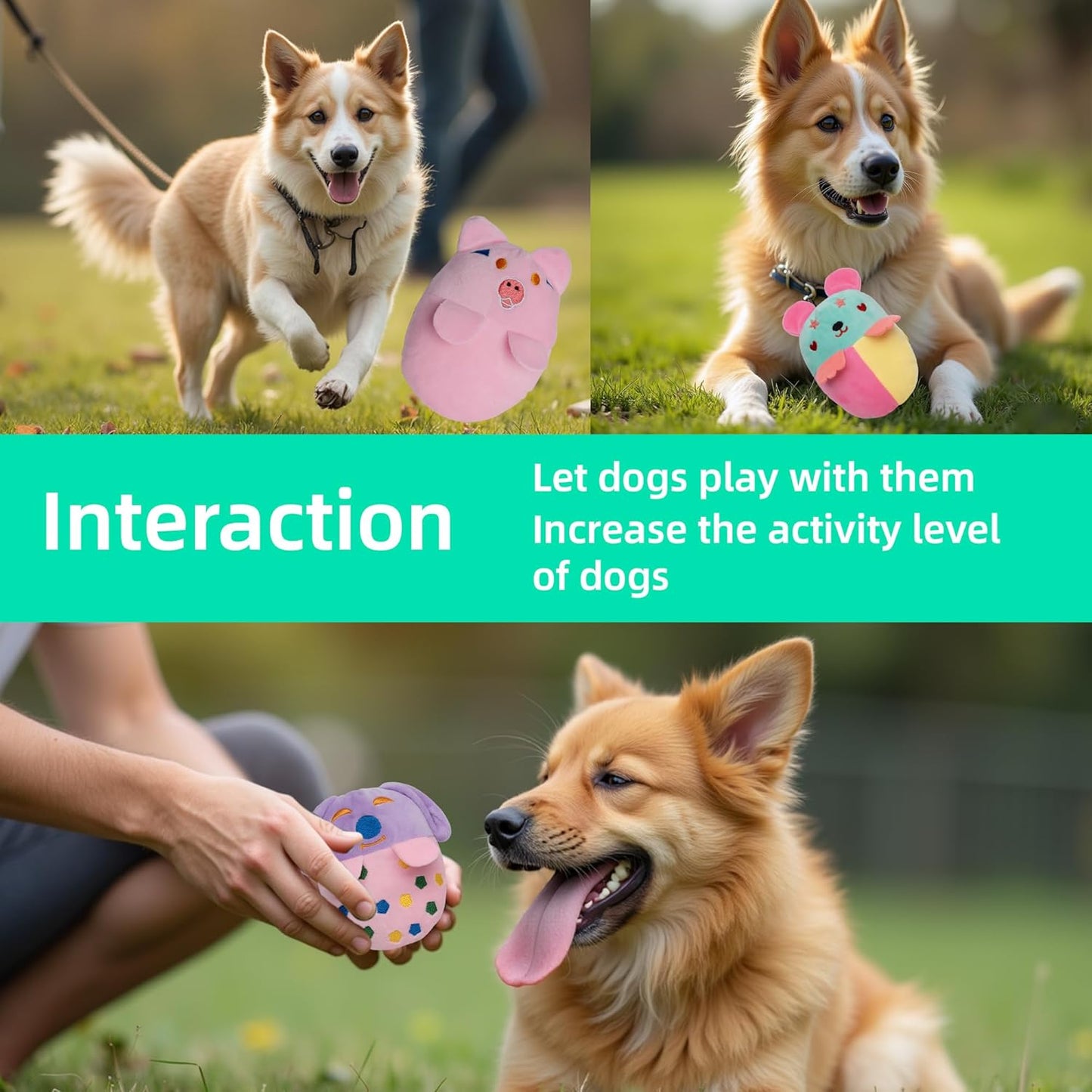 20 Pack Puppy Squeaky Dog Toys Set Plush Puppies,Cute Chew Pets Dog Toy with Squeakers for Small Dogs Playtime