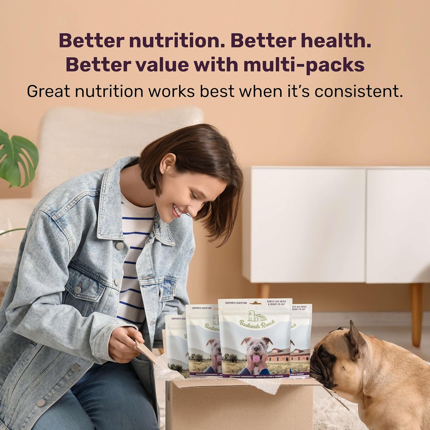 BADLANDS RANCH - Superfood Complete, Air-Dried Adult Dog Food - High Protein, Zero Fillers, Superfood Nutrition by Katherine Heigl (64 oz., Lamb & Venison)