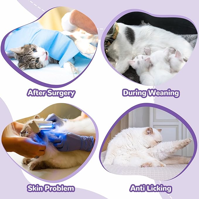 PUMYPOREITY Cat Recovery Suit for Hind Legs, Cat Surgical Spay Suit with Leg Sleeves to Stop Licking, Long Rear Sleeve Wound Cover Abdomen Kitten Onesie, Purple, XL