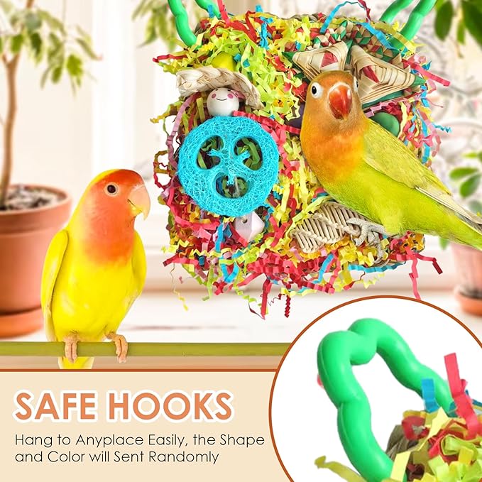 Bird Toys For Cockatiels, Tyotrbs Bird Toys For Conures Parakeet Toy BirdsToy For Parrots Birds Foraging Toy ParrotToys BirdCage Accessories Lovebird Cage Accessories for Small Birds