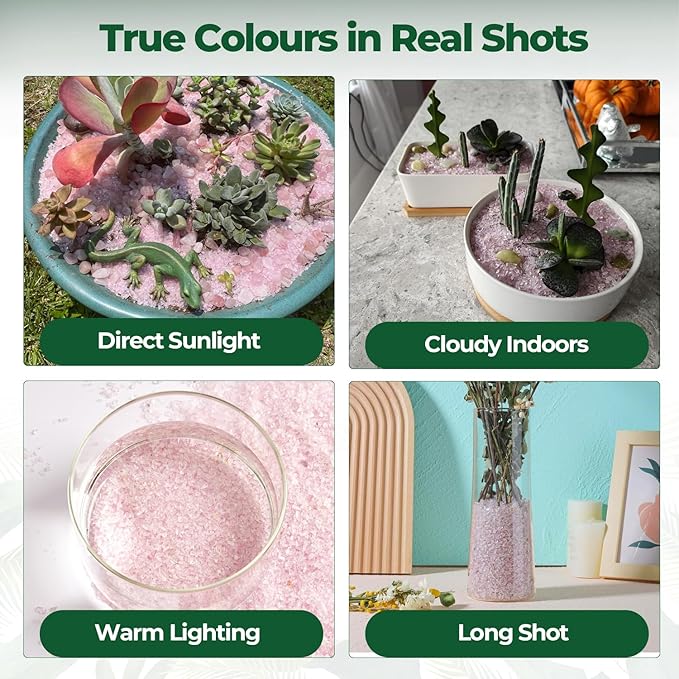 T4U Tumbled Chips Stones Crushed Crystal Quartz 1 LB, Irregular Shaped Gravel Pebble Healing Stone, DIY Smoothed Rocks for Potted Plant,Resin Art,Vase Fillers Aquarium Gravel Rocks (Light Rose)