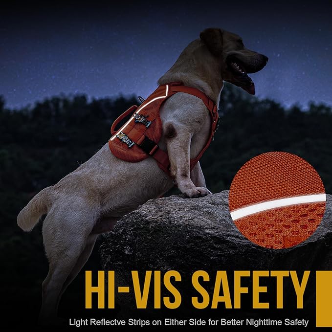 OneTigris No Pull Tactical Dog Harness for Small Medium Dogs, Double Layer Mesh Durable Service Dog Vest Harness COMET'S Tail Training Breathable with Handle