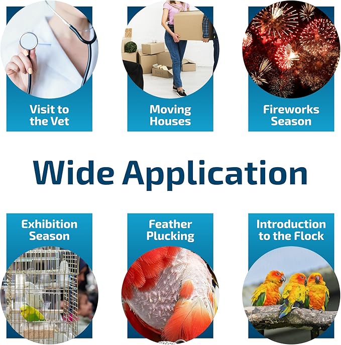 Calming Support for Large Parrots, Bird Calming Capsule, Soothes Plucking, Biting, & Screaming, Promotes Healthy Mood & Balanced Behavior - Natural & Safe for Bird 12.5oz or More 30 Capsule