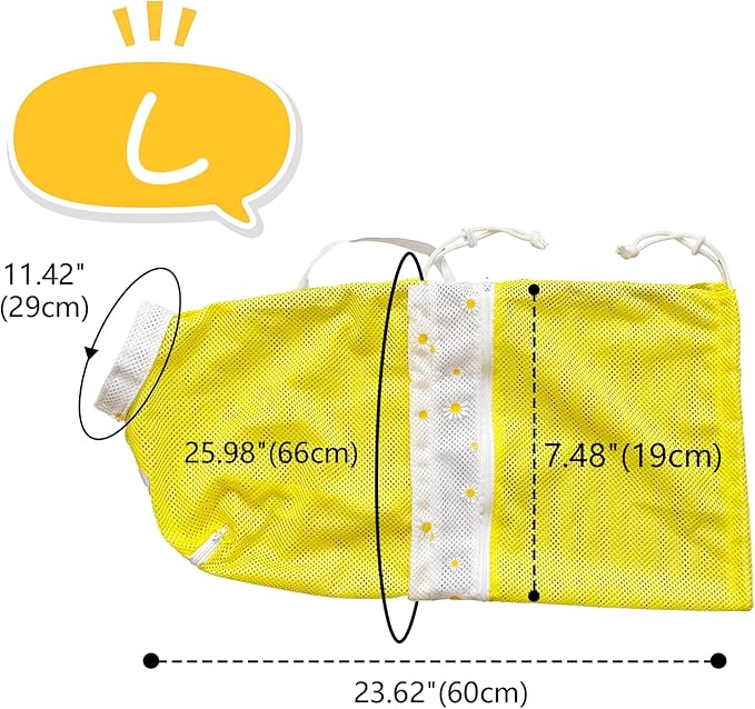 Cinf Cat Bathing Bag, Breathable Mesh Anti Scratch Adjustable Cat Grooming Bag for Nail Trimming, Bathing Soft Cat Washing Bag(Yellow) L