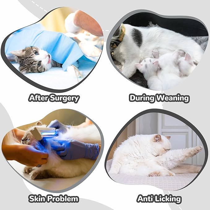 PUMYPOREITY Cat Recovery Suit for Hind Legs, Cat Surgical Spay Suit with Leg Sleeves to Stop Licking, Long Rear Sleeve Wound Cover Abdomen Kitten Onesie, Grey, L