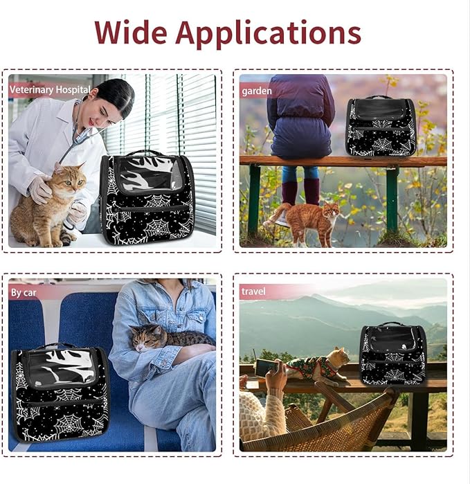 Spider Web 5 Pet Carrier Airline Approved Soft Sided Portable Cozy Travel Pet Bag, Car Seat Safe Carrier for Cats and Dogs