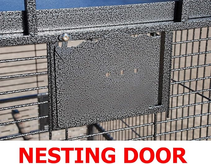 XX-Large Castle PlayTop Parrot Cage for Large Macaws Cockatoos African Grey Amazon (36" W x 28" D x 68" H)