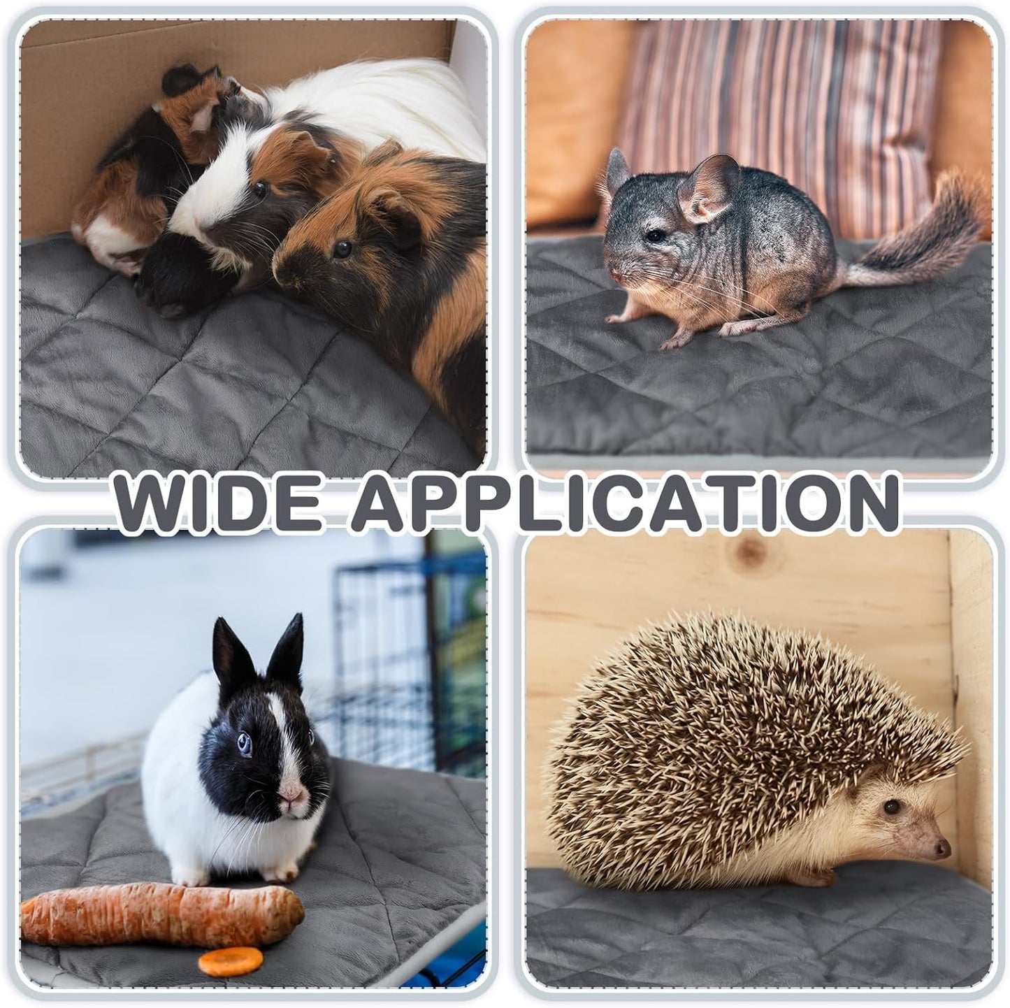 4 Pack Self Heating Cat Pad Self Warming Dog Mat Reflects Body Heat Extra Warm Thermal Pet Pad Washable Dog Cat Bed Crate Bed Mat Blanket(Gray,19 x 27.5 Inch)