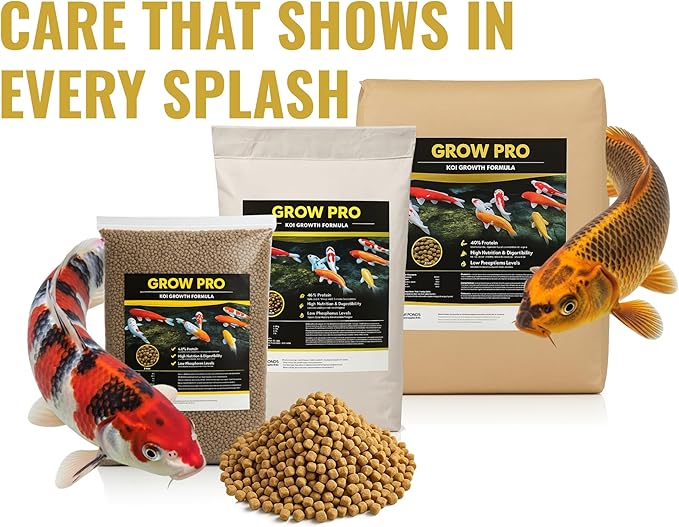 HALF OFF PONDS Grow Pro Koi and Goldfish Food with High-Protein Growth Formula 50 lb Bag - KOIGP-050