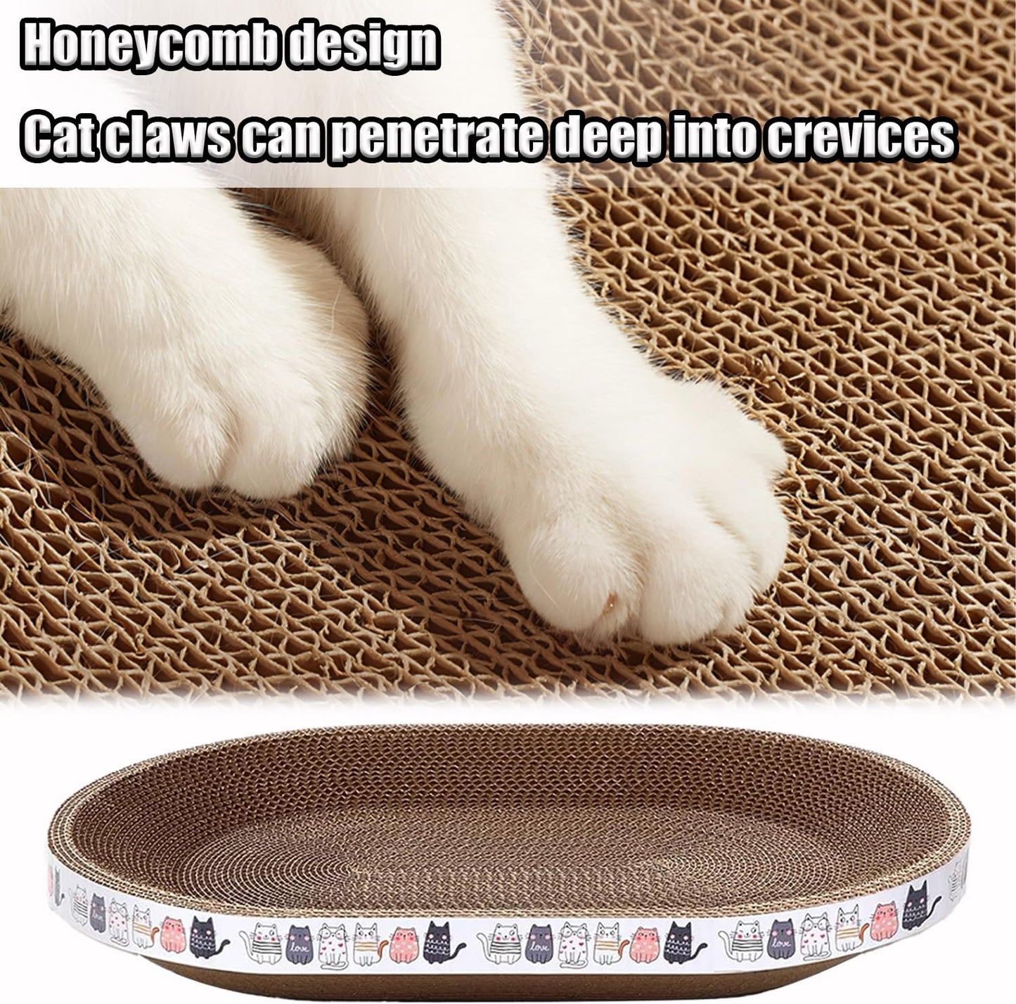 Cat Scratch Pad, 4 Pack Cardboard Cat Scratcher Pad Board Bed Bowl Cat Scratch Bed, Cat Scratcher Bed for Cats Grinding Claw Furniture Protector Indoor